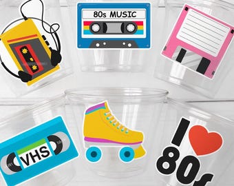 I Love the 80'S PARTY CUPS - 80's Birthday Cups 80's Party Cups 80's Decorations 80's Birthday Party 80's Birthday Party Decorations 80s 90s