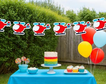 HELICOPTER Garland, Helicopter Garland, Helicopter Banner, Helicopter Birthday, Helicopter Party, Helicopter Decorations - 823201028A