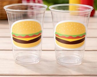 HAMBURGER PARTY Cups - Hamburger Birthday Party Hamburger Party Hamburger Treat Cups Hamburger Birthday Decorations Hamburger Party Favors