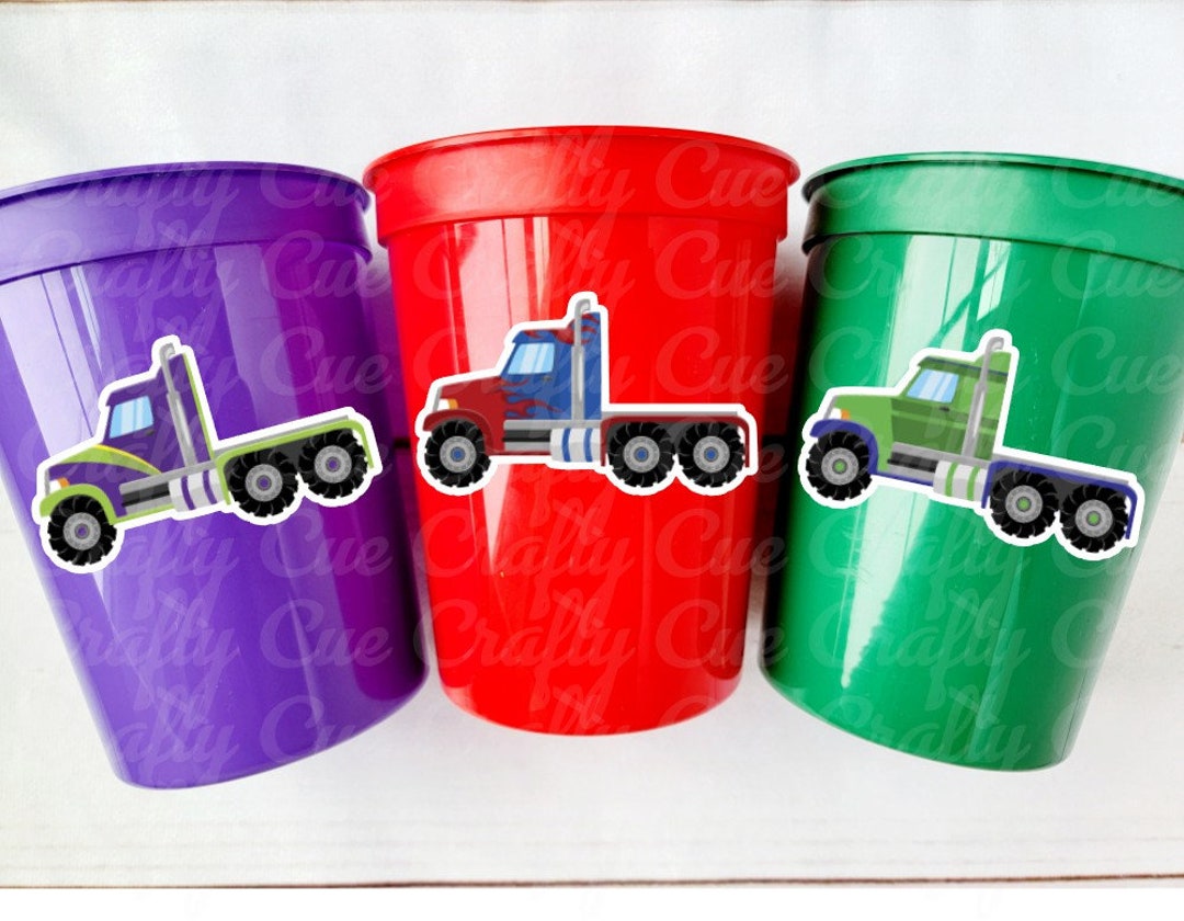 SEMI TRUCK PARTY Cups Semi Truck Treat Cups Semi Truck Birthday Semi Truck Party Semi Truck