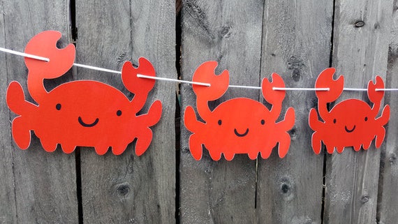 Crab Banner Crab Garland Under The Sea Party Decorations Under