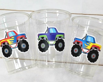 MONSTER TRUCK PARTY Cups - Monster Truck Treat Cups Monster Truck Birthday Monster Truck Party Monster Truck Party Favors, Monster Truck Cup
