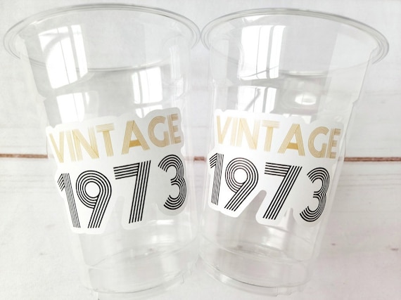 50th PARTY CUPS - 50 and Fabulous 50th Birthday Party 50th Birthday Favors 50th Party Cups 50th Party Decorations 1973 Birthday Party Cups Il_570xn