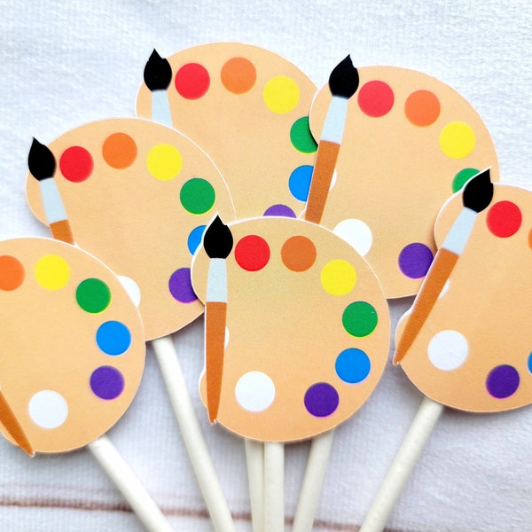 Paint Cupcake Topper Etsy