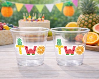 Twotti Frutti Party Cups Fruit Party Cups Luau Party Decorations Fruit Birthday Party Cup Pineapple Tutti Fruity Birthday Party Tutti fruity