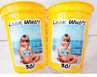 Look Who's 30 Custom Plastic Party Cups Personalized Party Cups Personalized 30th Vintage 30th Cups 1996 Custom Face Party Cups Decorations