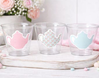 TEA PARTY CUPS - Tea Birthday Cups Tea Party Favors Tea Party Baby Shower Tea Party Decorations Tea Party Supplies Teapot Cups Teapot Decor