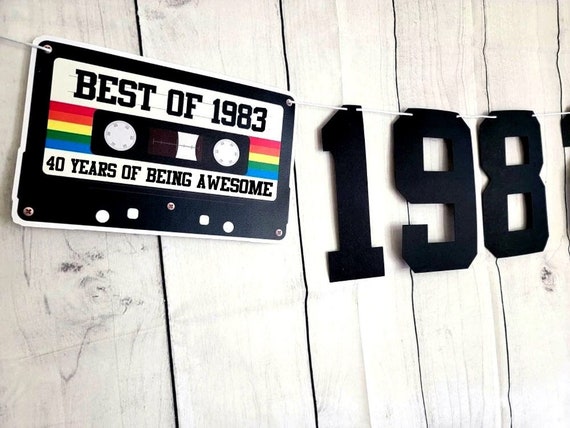 BEST OF 1983 - 40th Birthday Banner 1983 Banner 1983 Party Decorations 40th Party Decorations 40th Party Banner 40 Birthday Party Banner 80s Il_570xn