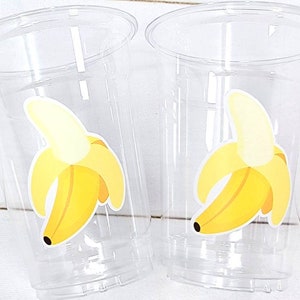 BANANA PARTY CUPS - Banana Party Favors Banana Treat Cups Banana Birthday Banana Party Favor Cups Monkey Birthday Party Fruit Party Cups