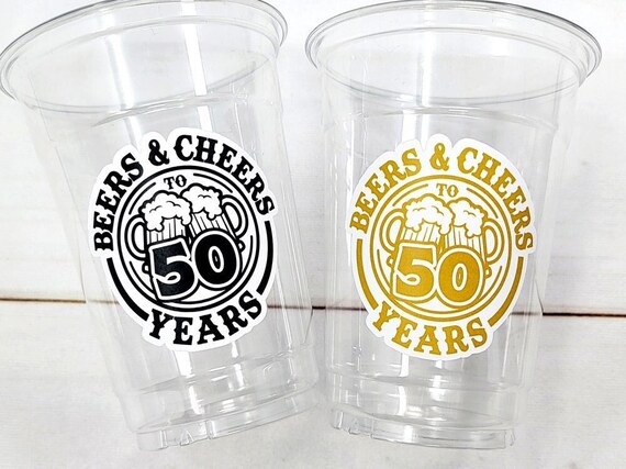 50th PARTY CUPS -50th Birthday Party 50th Party Decorations 50th Party Favors 50th Birthday 50th Birthday Party 50th Party Supplies Il_570xn
