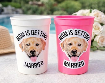 Tasses personnalisées pour visage de chien, maman se marie, cadeaux pour EVJF, jeux d'enterrement de vie de jeune fille, tête de chien