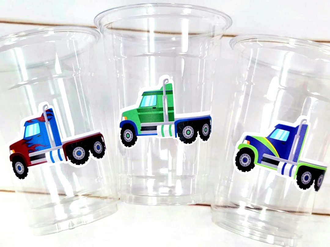 SEMI TRUCK PARTY Cups Semi Truck Treat Cups Semi Truck Birthday Semi Truck Party Semi Truck