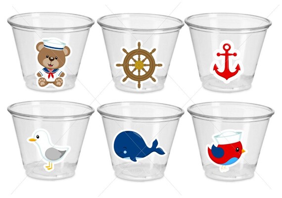 NAUTICAL PARTY CUPS - Nautical Cups Nautical Birthday Nautical Party Nautical Party Favors Nautical Baby Shower Anchor Party Cups Anchor Cup Il_570xn