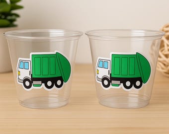 GARBAGE TRUCK PARTY Cups - Garbage Truck Treat Cups Garbage Truck Party Favors Garbage Truck Birthday Favors Trash Garbage Birthday