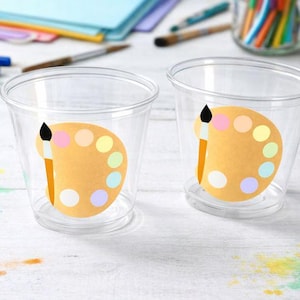 ART PARTY CUPS - Art Painting Party Treat Cups Paint Party Favors Art Party Cups Art Party Paint Pallette Painting Party Favors Paint Favor image 3