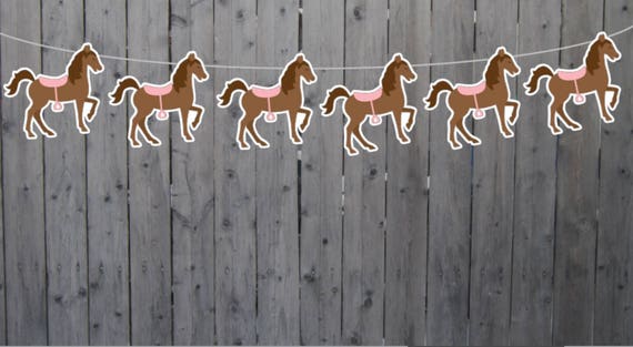 Horse Garland, Horse Banner, Cowgirl Garland, Cowgirl Banner, Cowgirl Birthday, Horse Decorations, Photo Prop Il_570xn