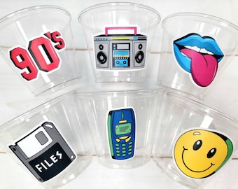 I Love the 90'S PARTY CUPS - 90's Birthday Cups 90's Party Cups 90's Decorations 90's Birthday Party 90's Birthday Party Decorations 90s 80s