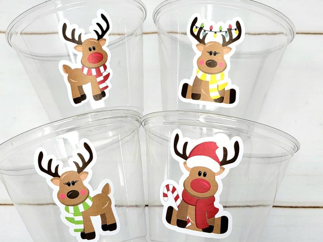 CHRISTMAS PARTY CUPS Reindeer Cup Reindeer Party Cups Christmas ...