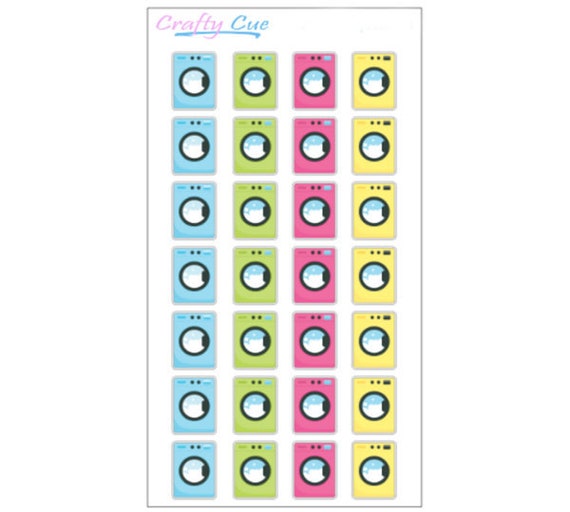 MINI Washing Machine Stickers, Laundry Day Stickers, Cleaning Day Stickers (28 Stickers) Il_570xn