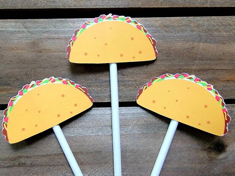 Taco Cupcake Toppers Taco Birthday Taco Party Fiesta Cinco Etsy
