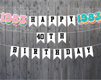 BEST OF 1984 - 40th Birthday Banner 1984 Banner 1984 Party Decorations 40th Party Decorations 40th Party Banner 40 Birthday Party Banner 80s