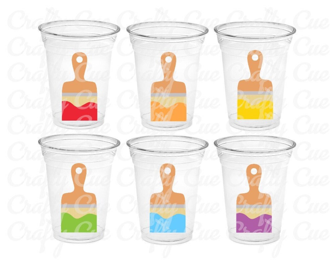 PAINT BRUSH PARTY Cups Art Painting Party Paint Party Favors Art Party Cups Art Party Treat Cups