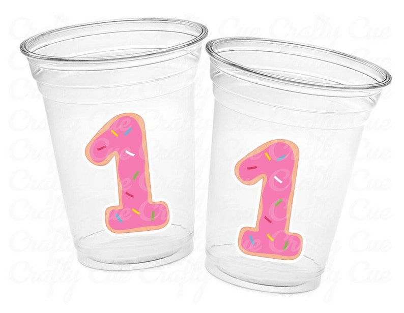 DONUT PARTY CUPS Donut Birthday Party Donut Grow Up Donut Party Decoration Donut Birthday Decoration Donut First Birthday Donut Baby Shower image 1
