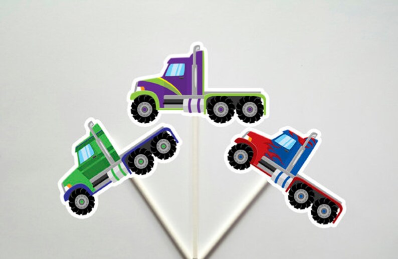 Semi Truck Centerpieces Semi Truck Party Semi Truck Birthday Etsy