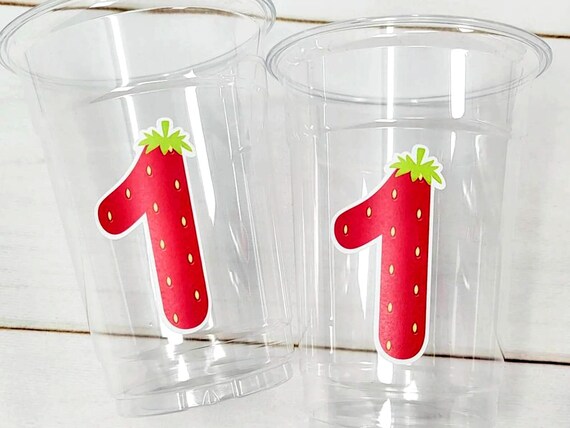STRAWBERRY PARTY CUPS Strawberry Birthday Cups Strawberry - Etsy