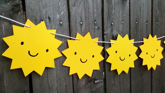 Sun Banner, Sun Garland, Sunshine Banner, Sunshine Garland, Weather Banner, You Are My Sunshine Birthday Il_570xn