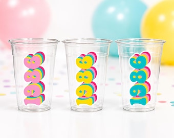 40th PARTY CUPS - 1986 Cups 40th Birthday Party 40th Birthday Favors 40th Party Cups 40th Party Decorations 1986 Birthday Party Cups 80s Cup
