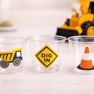 CONSTRUCTION PARTY CUPS - Dump Truck Party Cups Construction Truck Cups Construction Birthday Construction Party Construction Decorations