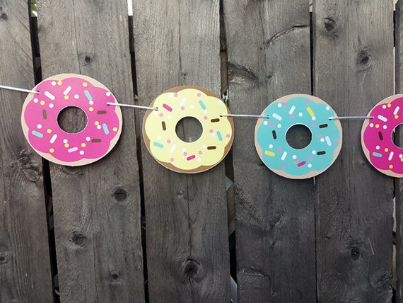 Donut Garland, Donut Banner by CraftyCue.com | Catch My Party