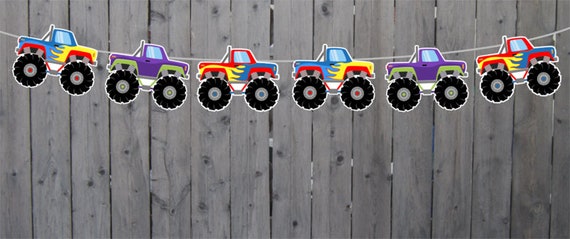 Monster Truck Garland Monster Truck Banner Monster Truck Party
