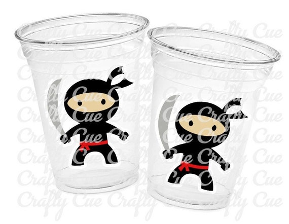 NINJA PARTY CUPS Ninja Cups Ninja Birthday Party Ninja Party Decorations  Ninja Party Supplies Ninja Treat Cups Ninja Party Favors Karate 