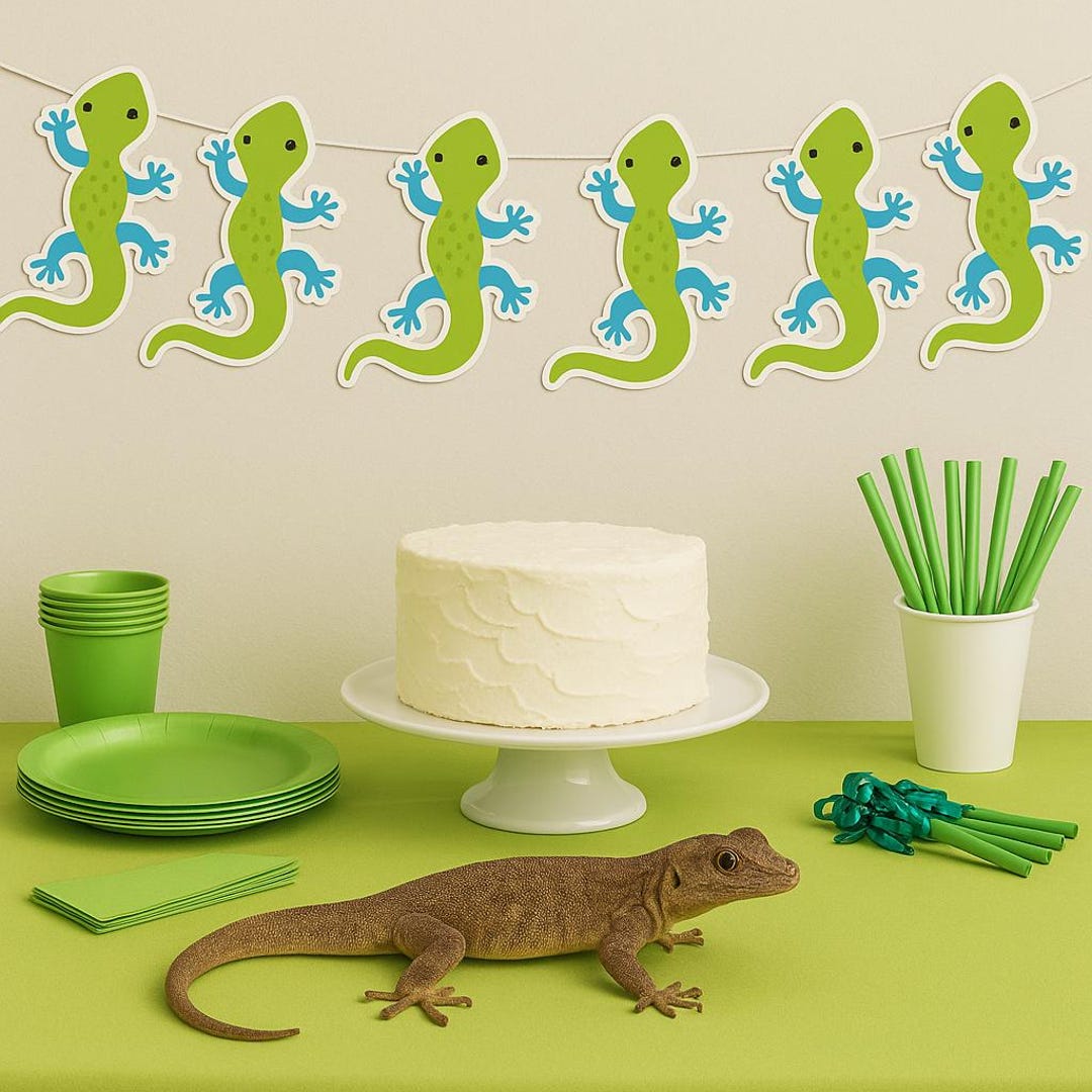 Lizard Garland, Lizard Banner, Lizard Birthday, Lizard Party, Reptile ...