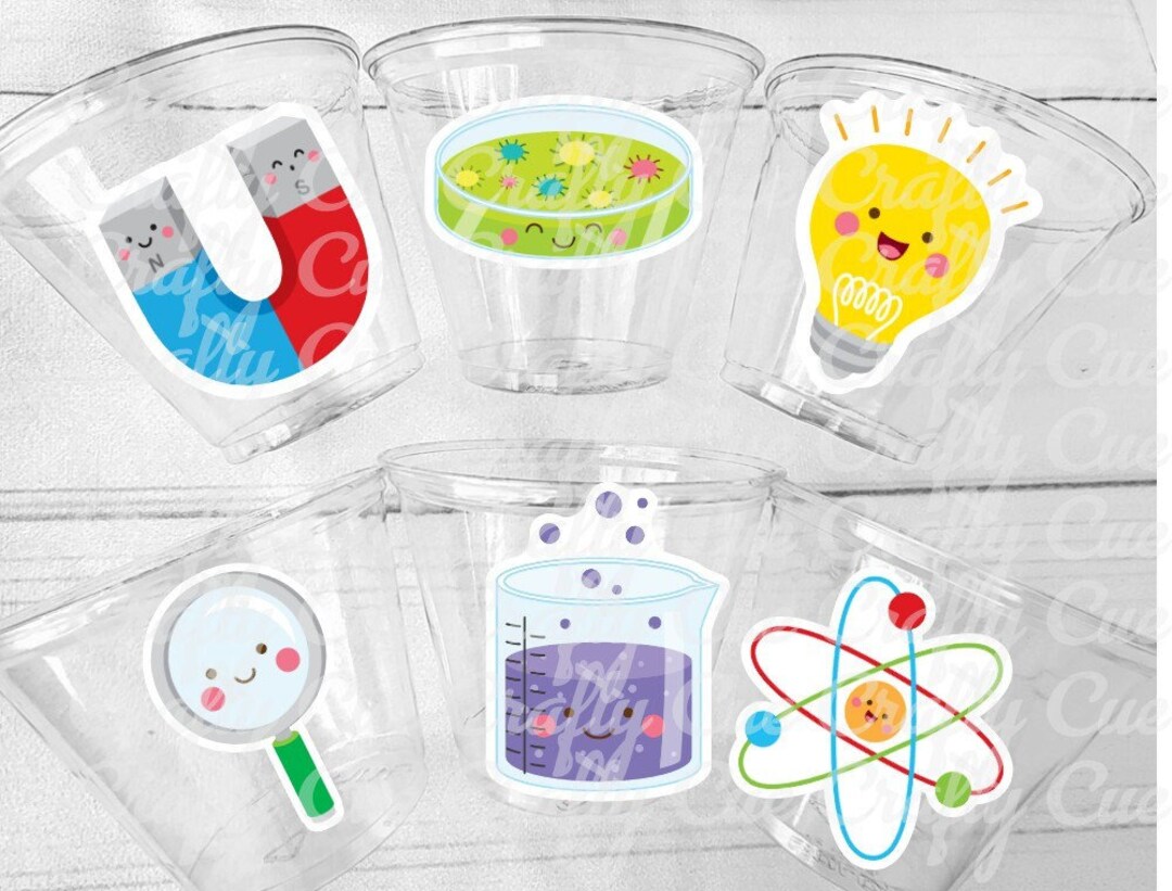 SCIENCE PARTY CUPS Science Party Favors Science Birthday Etsy