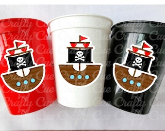 Piratenschipfeestbekers - Piratenbekers Piratenverjaardag Piratenfeestdecoraties Piratenverjaardagsfeest Piratenfeest Piratenverjaardagsfeest