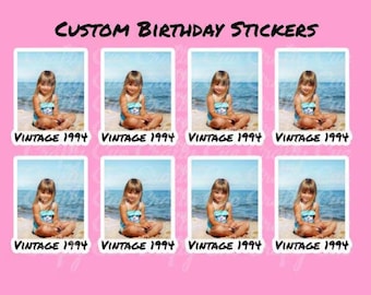 Custom Birthday Stickers, Personalized Stickers, Custom Party Favors, Birthday Decorations, Waterproof Stickers, Vinyl Stickers for Cups