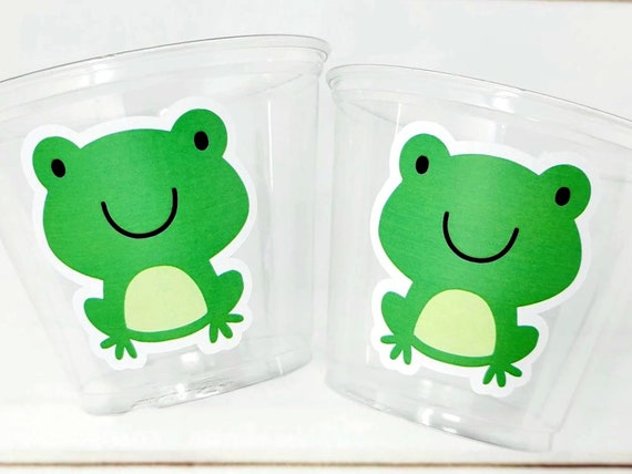 FROG PARTY CUPS - Frog Cups Frog Birthday Cup Frog Baby Shower Frog Cups  Frog Birthday Frog Party Frog Party Decorations Frog Party Supplies