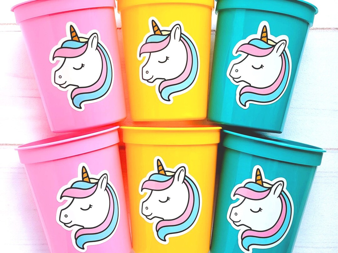 UNICORN PARTY CUPS Unicorn Birthday Unicorn Party Unicorn Etsy