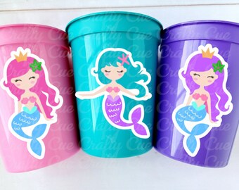 MERMAID PARTY CUPS - Mermaid Birthday Cups Mermaid Party Cups Mermaid Party Decorations Mermaid Party Favors Mermaid Mermaid Party Decor