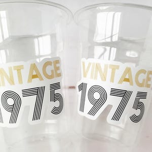 50th PARTY CUPS - 50 and Fabulous 50th Birthday Party 50th Birthday Favors 50th Party Cups 50th Party Decorations 1975 Birthday Party Cups