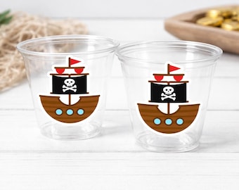 Piratenfeestbekers - Piratenbekers, piratenverjaardag, piratenfeestdecoraties, piratenverjaardagsfeest, piratenfeestartikelen, piratenverjaardag