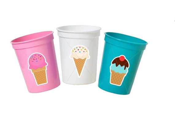 ICE CREAM PARTY Cups - Ice Cream Birthday Ice Cream Party Ice Cream Treat Cups Ice Cream Party Cups Ice Cream Decorations Ice Cream Cups Il_570xn