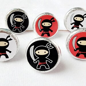 180 - Ninja Party Stickers Ninja Party Favors Ninja Birthday Favors Ninja Candy Stickers Ninja Candy Wrappers Ninja Party Ninja Decorations