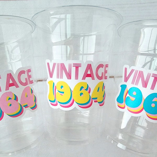 60th PARTY CUPS - Vintage 1964 Cups Best of 1964 60th Birthday Party 60th Birthday Favors 60th Party 60th Party Decorations 1964 Birthday