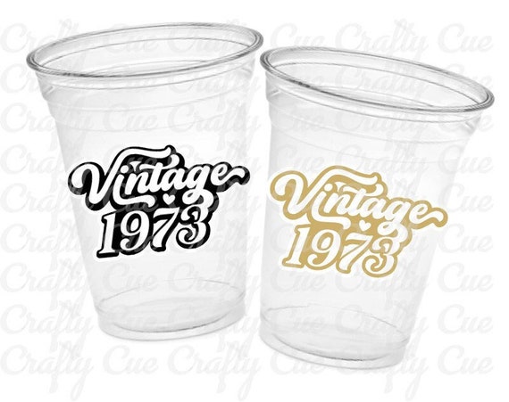 50th PARTY CUPS - 50 and Fabulous 50th Birthday Party 50th Birthday Favors Vintage 1973 Cups 50th Party Decorations 1973 Birthday Party Cups Il_570xn
