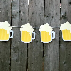 Beer Mug Banner, Beer Mug Garland, Bachelor Party Banner, Sports Party Banner, 21st Birthday Banner Father's Day Banner 50th Birthday Cheers image 2