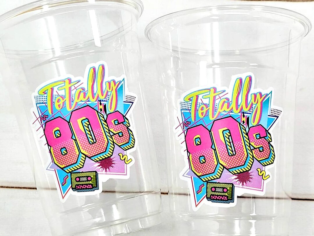 I Love the 80'S PARTY CUPS - 80's Birthday Cups 80's Party Cups 80's ...